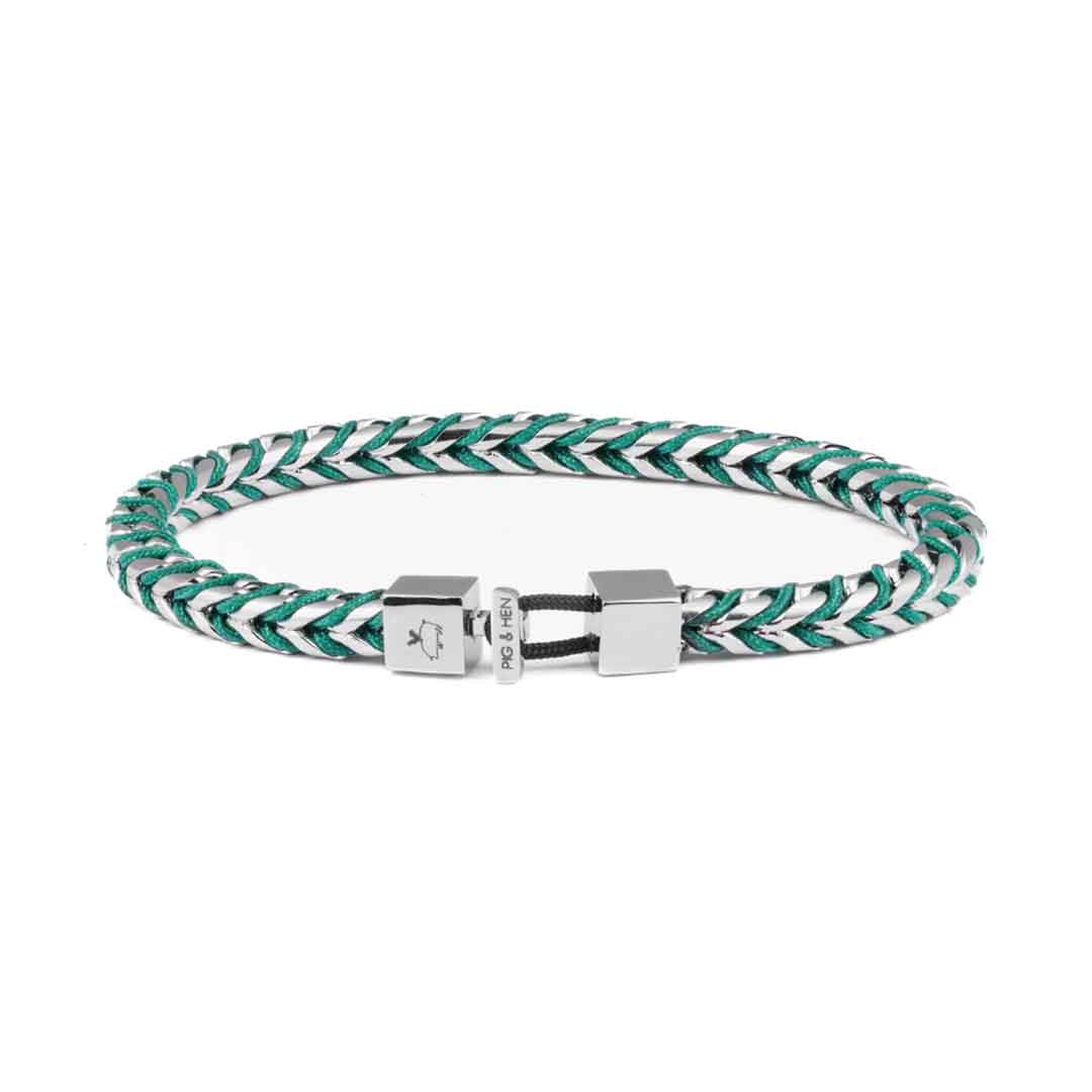 Catena Foxtail Bracelet Patina Green/Silver