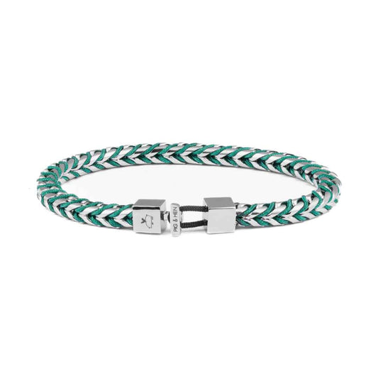 Catena Foxtail Bracelet Patina Green/Silver