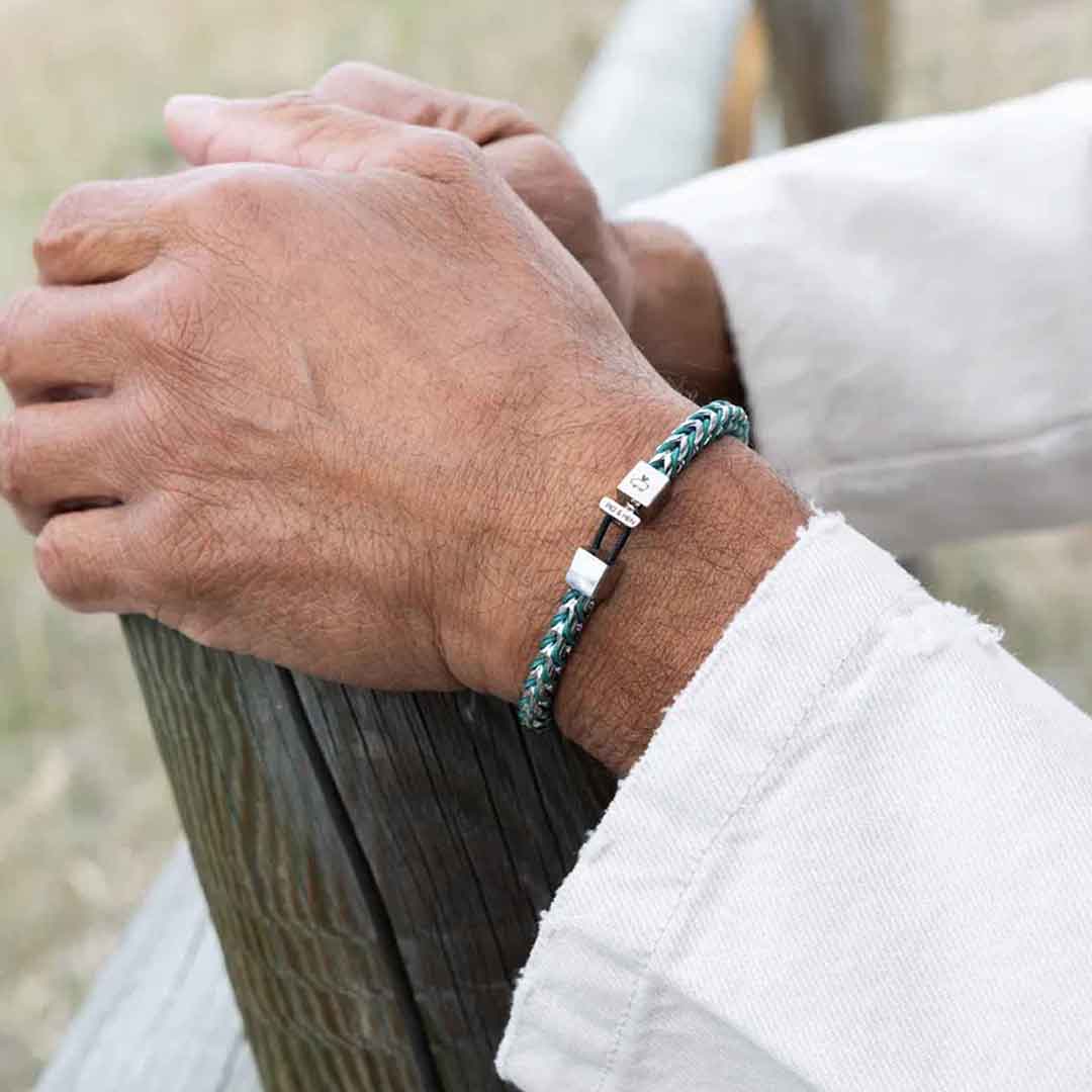 Catena Foxtail Bracelet Patina Green/Silver