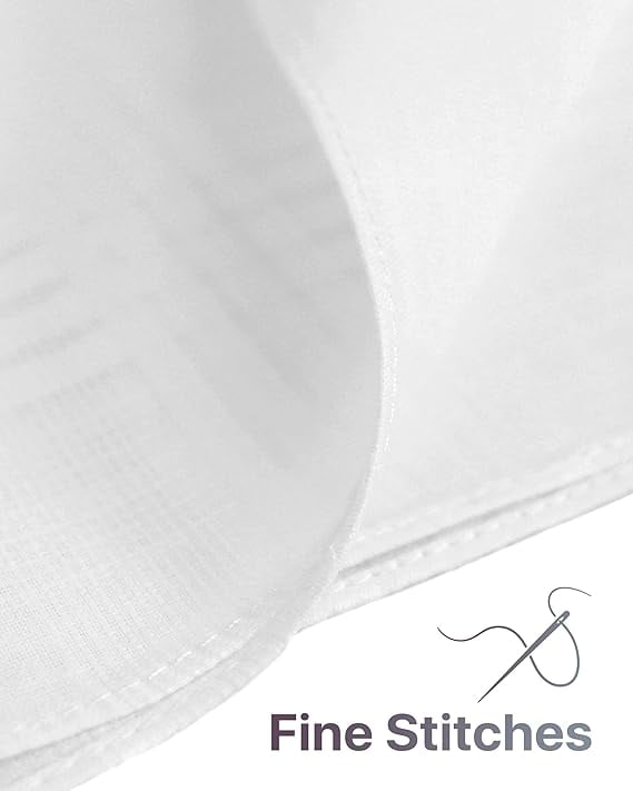 Set Of Three White Handkerchief Blend Cotton