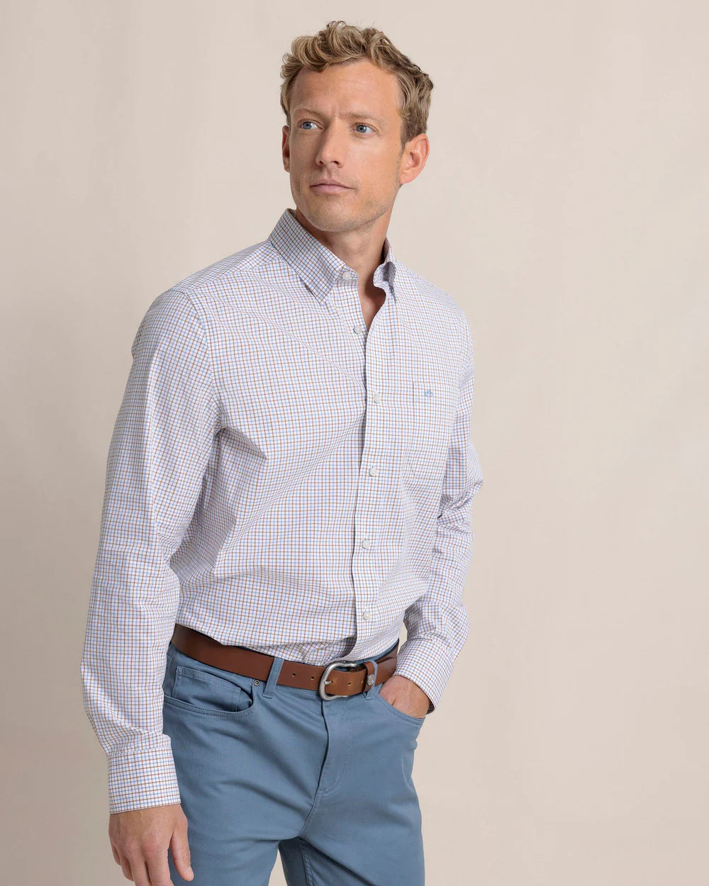 Summerton Plaid Shirt Ash Blue