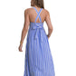 Ws Cinzia Striped Cross Strap Dress Blue Stream