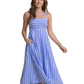 Ws Cinzia Striped Cross Strap Dress Blue Stream