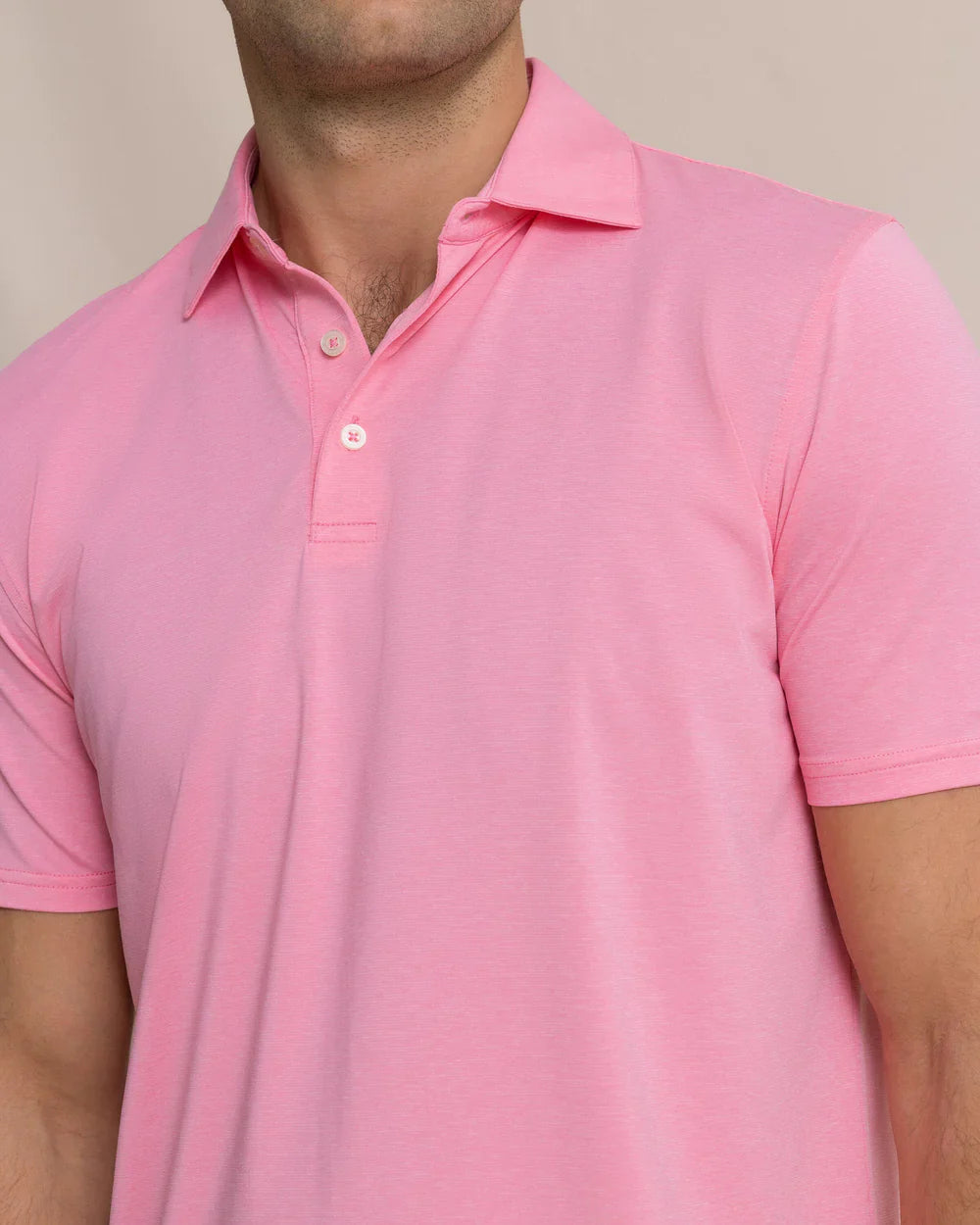 Coastal Breeze Perf Polo Heather Sea Pink