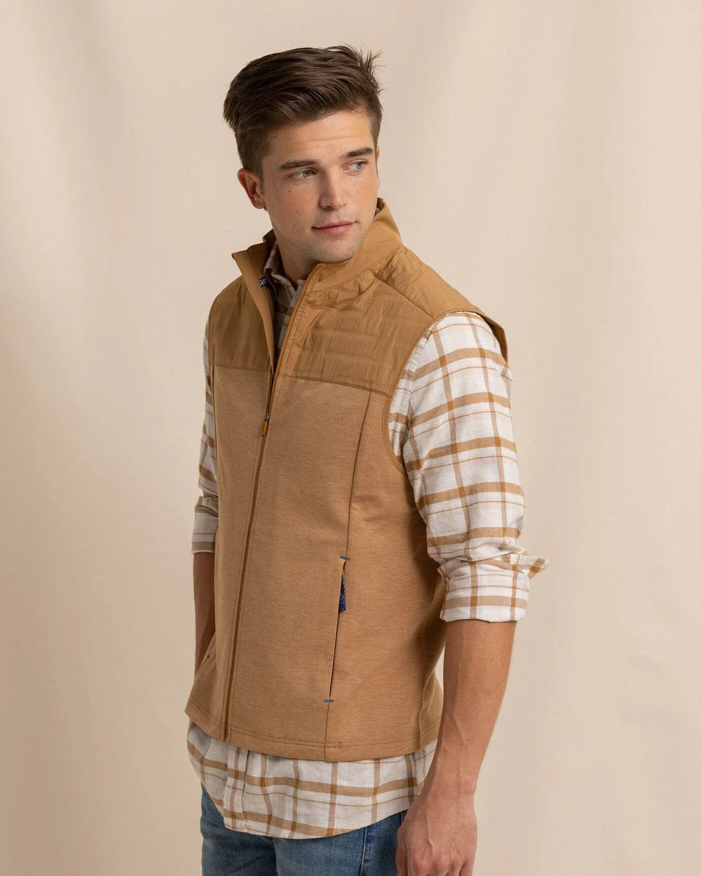 Coligny Quilted Vest Hazelnut Khaki