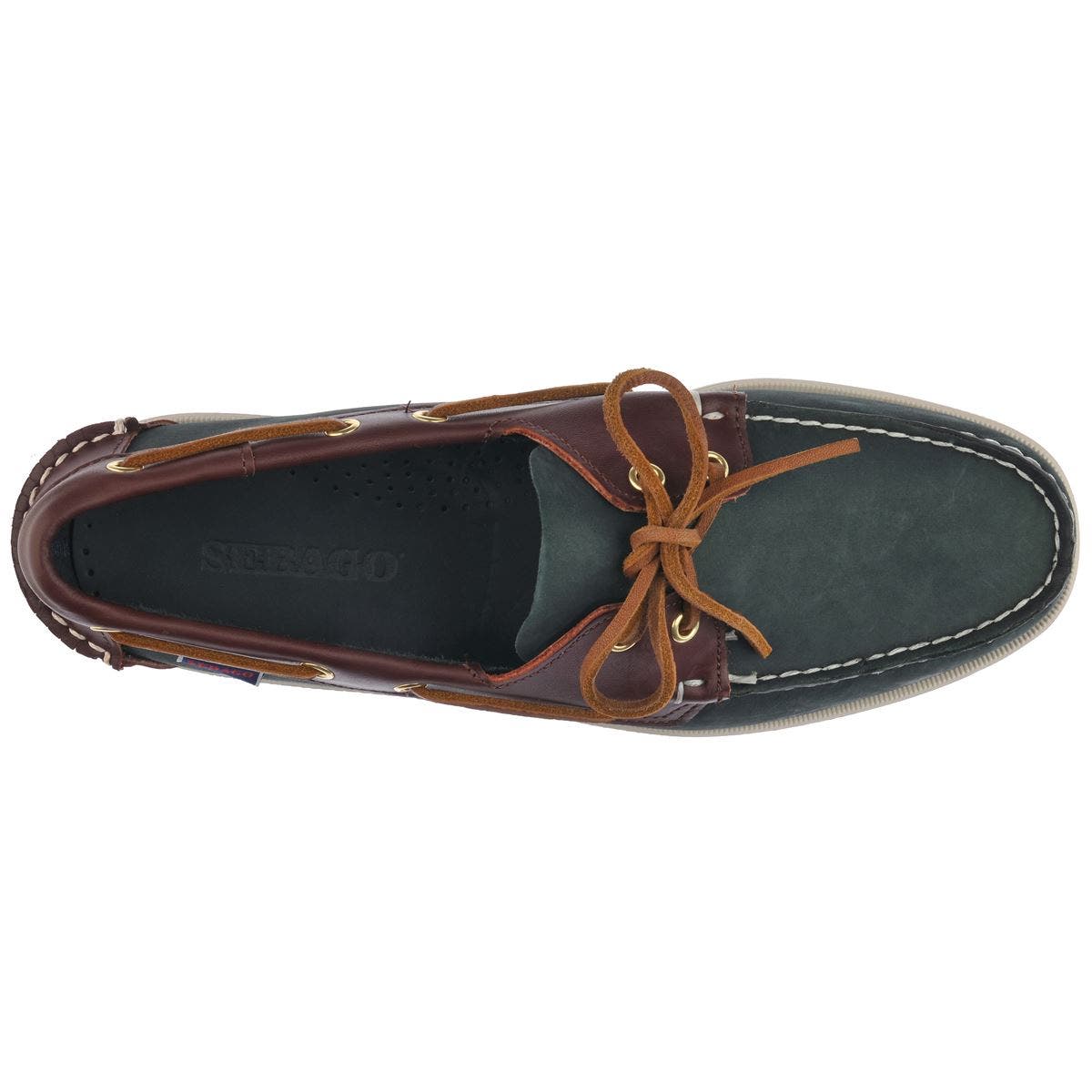 Portland Spinnaker Nubuck Boat Shoe Green/Dk Brown