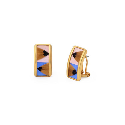 Sloane Rectangular Stud Gold Earring