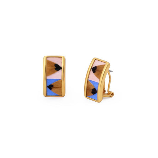 Sloane Rectangular Stud Gold Earring