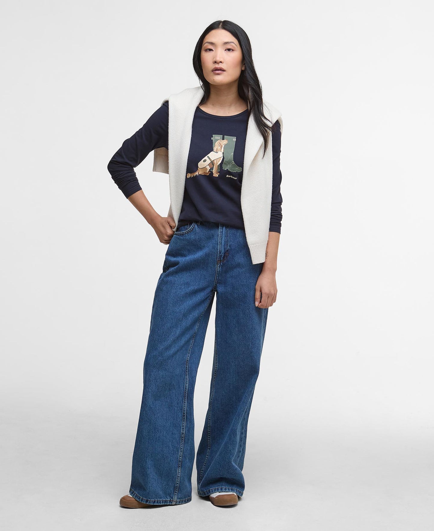 Ws Barbour Hedley LS T-Shirt Navy