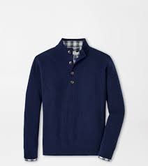Ruxton Rob Button Mock Sweater Navy