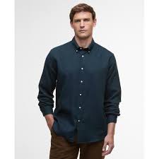 Tamish Herringbone Reg Fit Shirt Navy