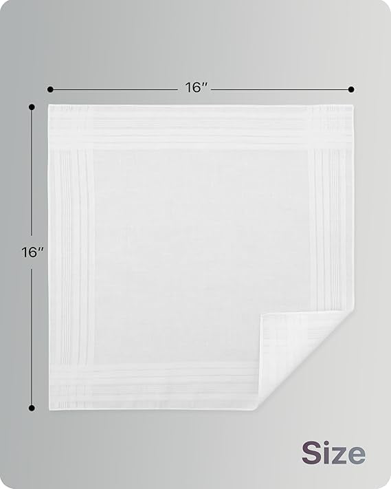 Set Of Three White Handkerchief Blend Cotton