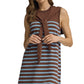 Ws Striped Sleeveless Knit Dress Chocolate