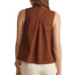 Ws Pleat Front Sleeveless Shirt Brown