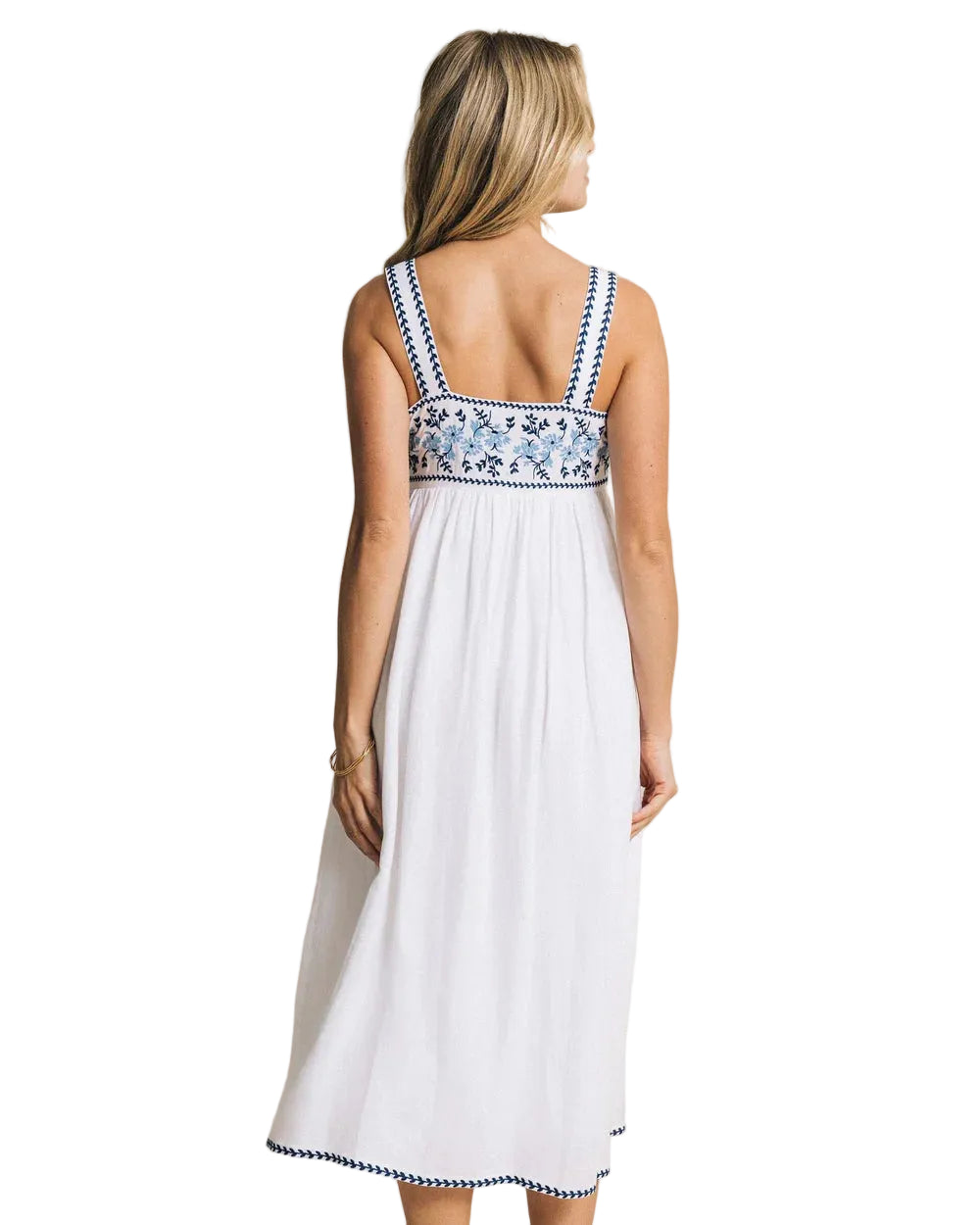 Ws Erilyn Embroidered Midi Dress Classic Wht