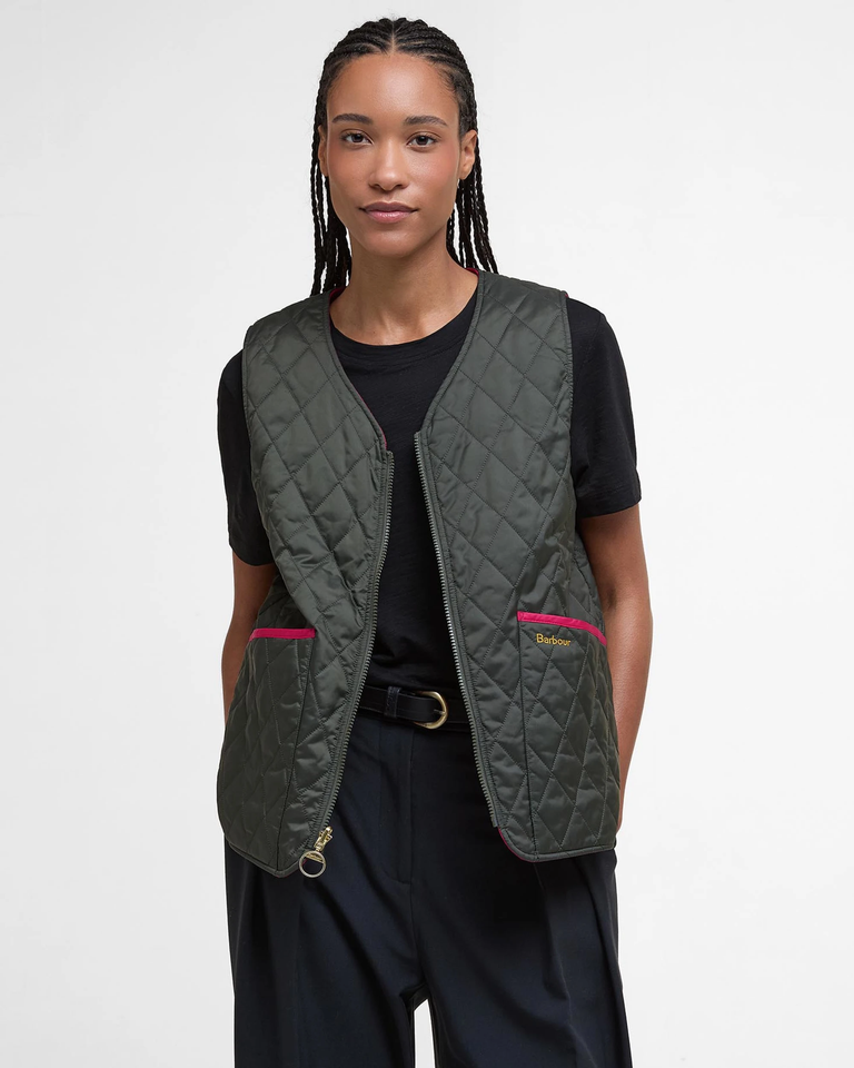 Ws My Barbour Reversible Quilted Liner Sage/Pink