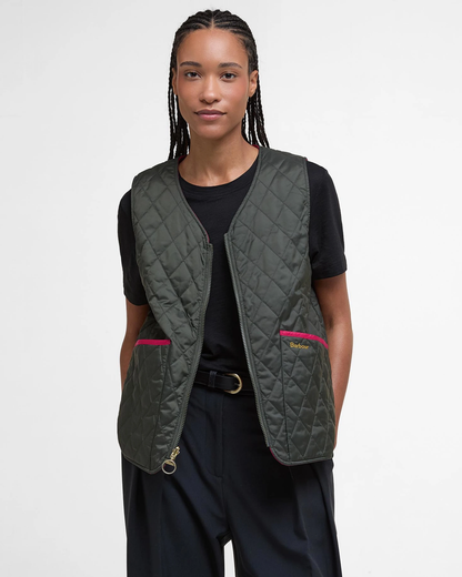 Ws My Barbour Reversible Quilted Liner Sage/Pink