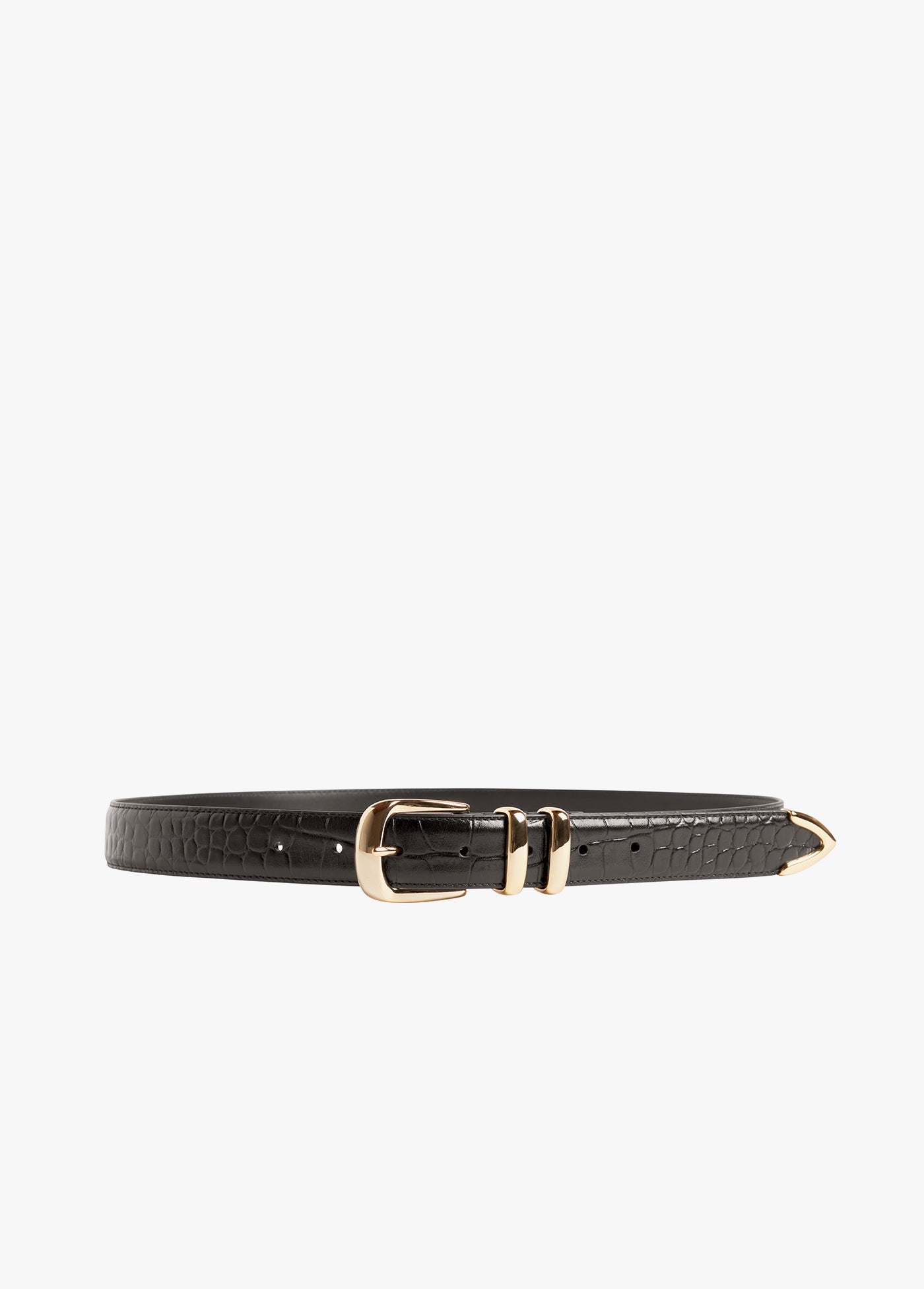 Ws The Jordan Croc Embossed Belt Brown/Gold
