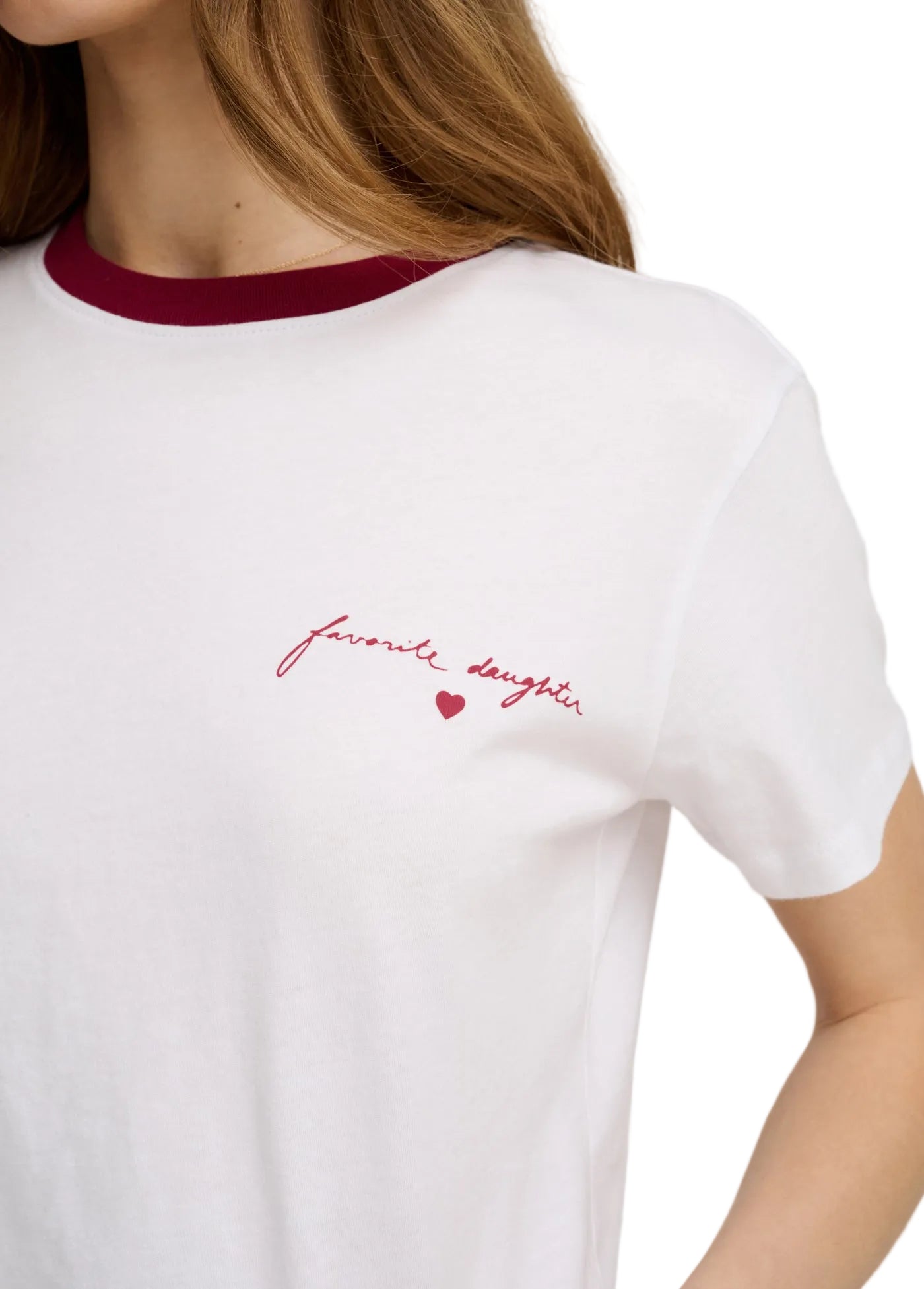 Ws FD Cropped Signature Chest Logo Tee Off White / Rasp