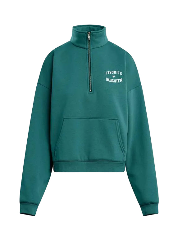 Ws The FD Half Zip Sweatshirt Emerald/Off Wht