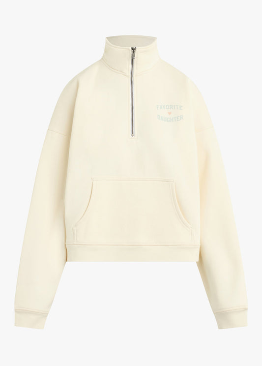 Ws The FD Heart Half Zip Sweatshirt Gardenia Lt Sage