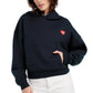 Ws FD Heart Embroidered Hoodie Navy