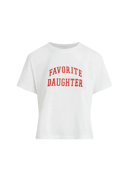 Ws FD Cropped Collegiate Tee White/Haute Rouge