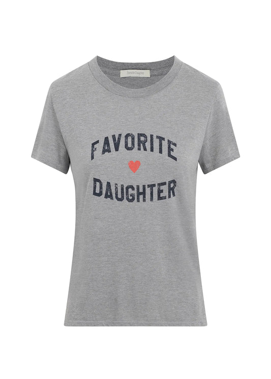 Ws Favorite Daughter Heart Tee Heather Grey
