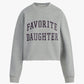 Ws Favorite Daughter Cropped Collegiate Sweatshirt Grey/Burgundy