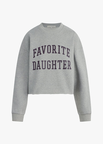 Ws Favorite Daughter Cropped Collegiate Sweatshirt Grey/Burgundy