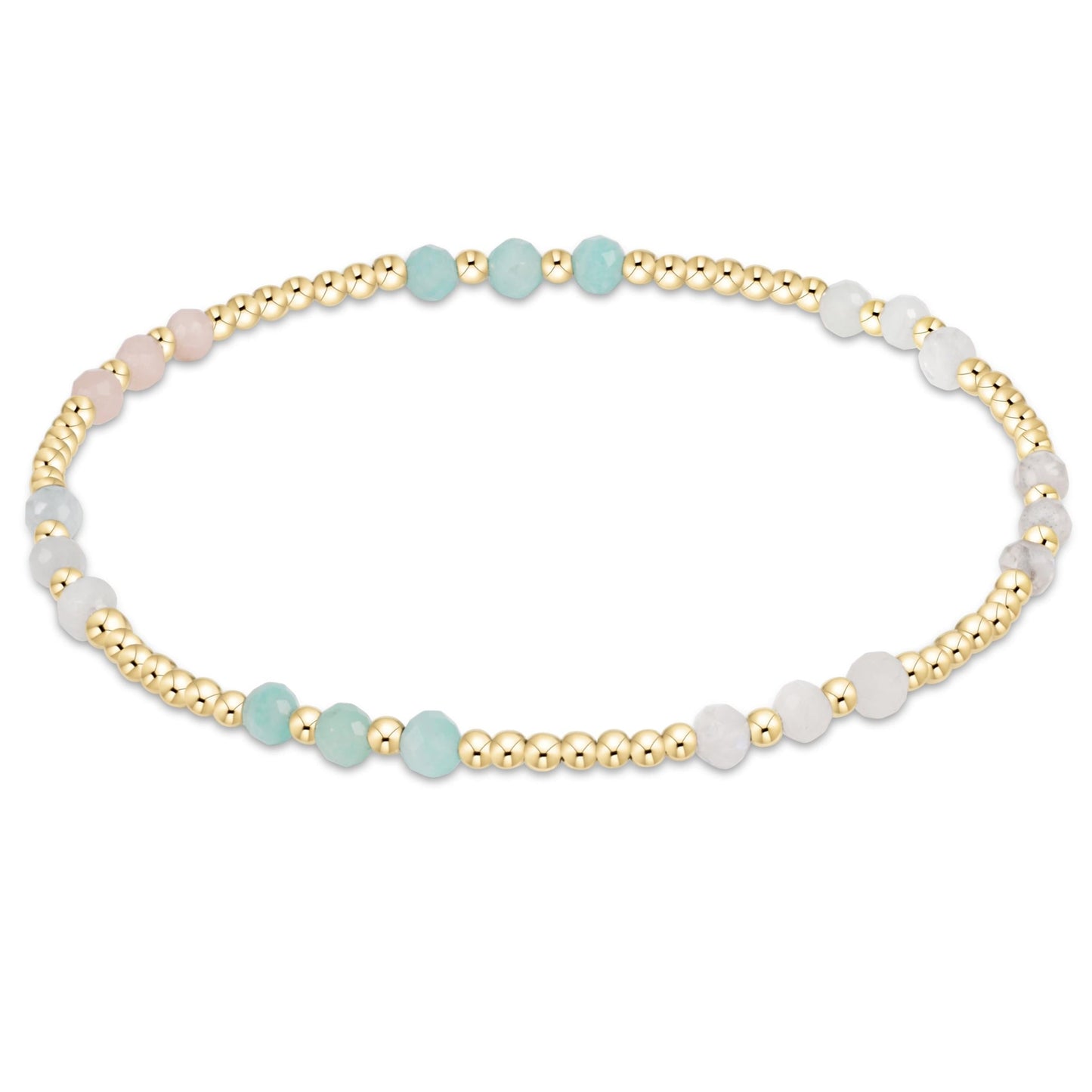 SS25 Gemstone Gold Joy Pattern 3mm Bead Bracelet