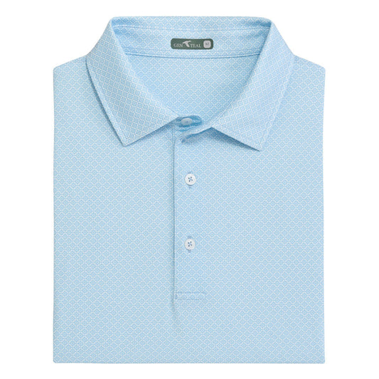 Blue Diamond Lattice Polo Heritage Blue