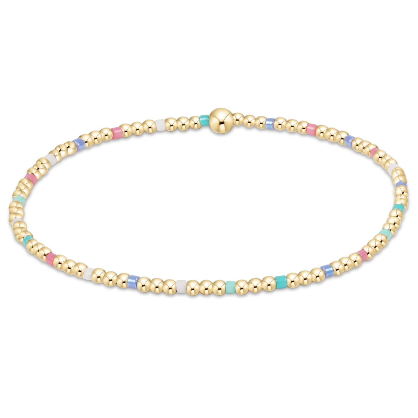 SS25 Gemstone Hope Sincerity Pattern 2mm Bead Bracelet