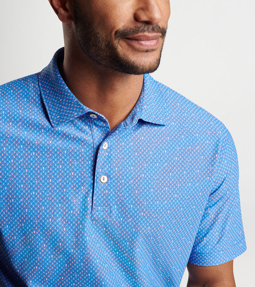 Irish Coffee Mesh Polo Liberty Blue - Beau Outfitters