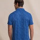 Island Fronds Jaquard Polo Nautical Blue