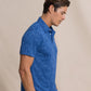 Island Fronds Jaquard Polo Nautical Blue
