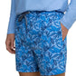 6" Island Fronds Swim Trunk Blue Stream