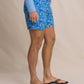 6" Island Fronds Swim Trunk Blue Stream