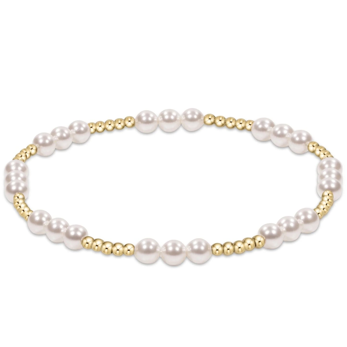 Classic Joy Pattern 4mm Bead Bracelet Pearl