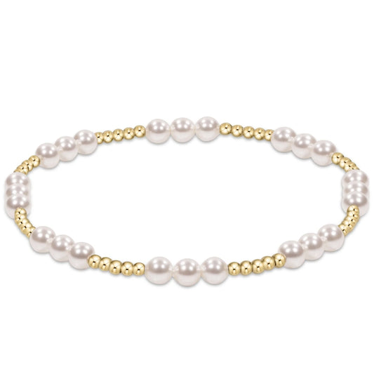 Classic Joy Pattern 4mm Bead Bracelet Pearl