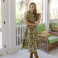 Ws Smocked Puff Sleeve Dress Moss Geo Floral