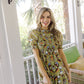 Ws Smocked Puff Sleeve Dress Moss Geo Floral