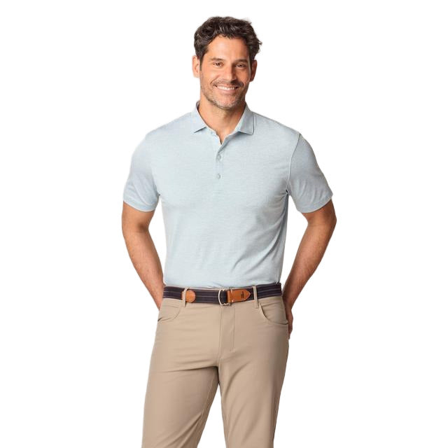 Lyndonn Striped Perf Polo Green Grass