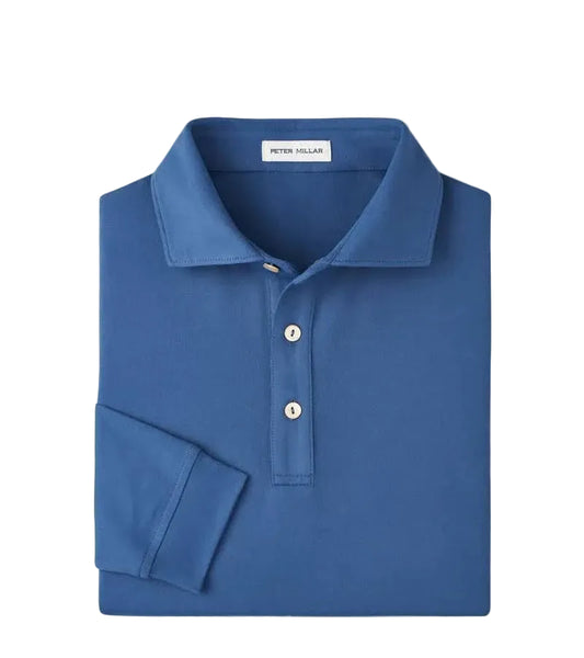 Lyons Performance Jersey Long-Sleeve Polo Blue Haze