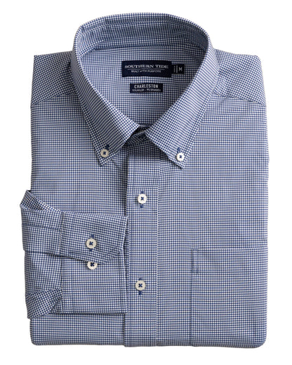 Brrr IC Micro Gingham Shirt Seven Seas Blue