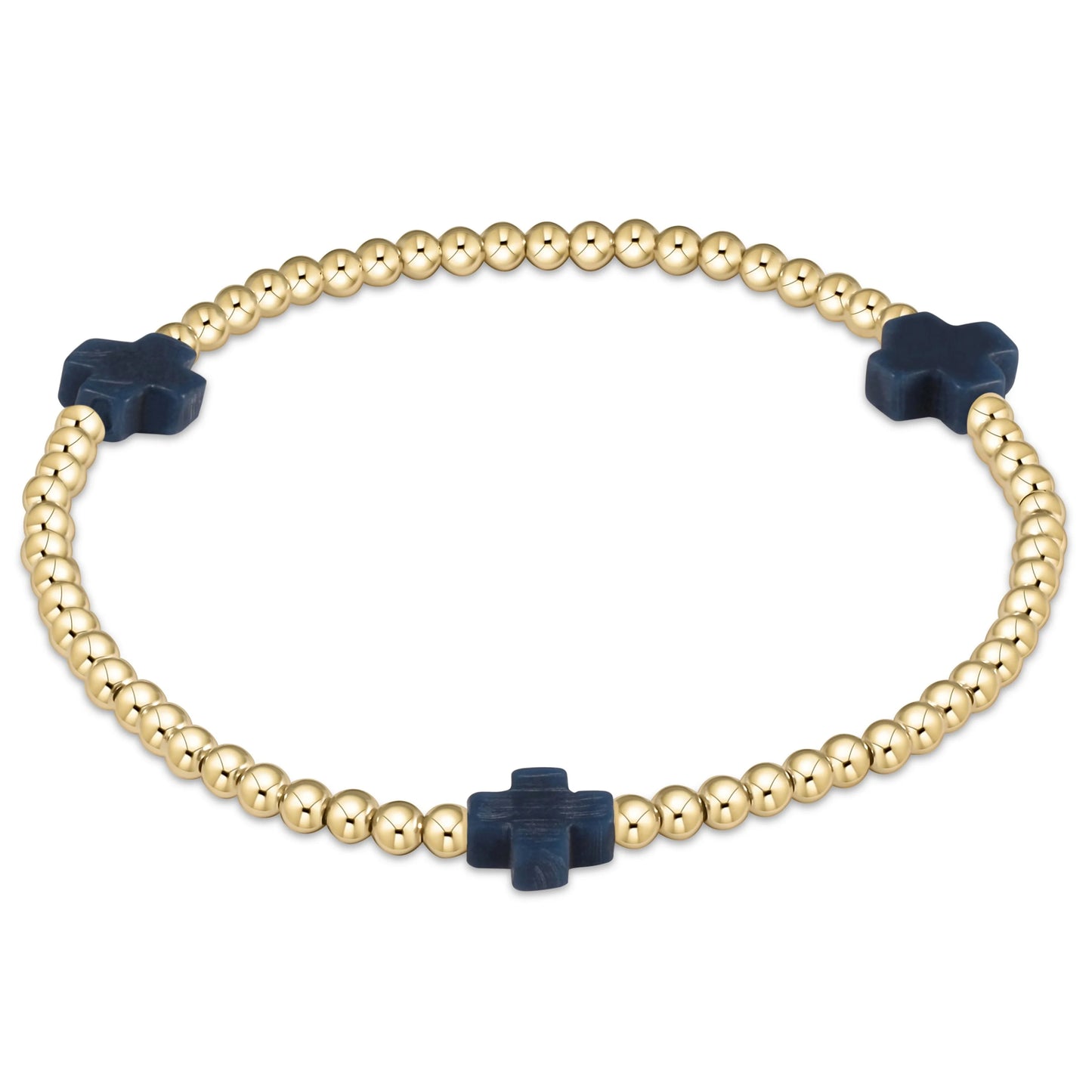 Signature Cross Gold Pattern 3mm Bead Bracelet