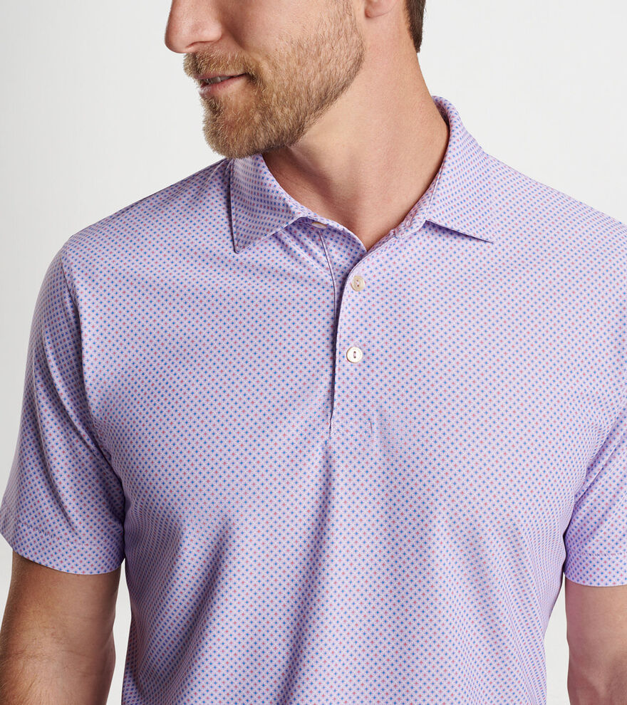 Orbital Geo Mesh Polo Petal Purple - Beau Outfitters