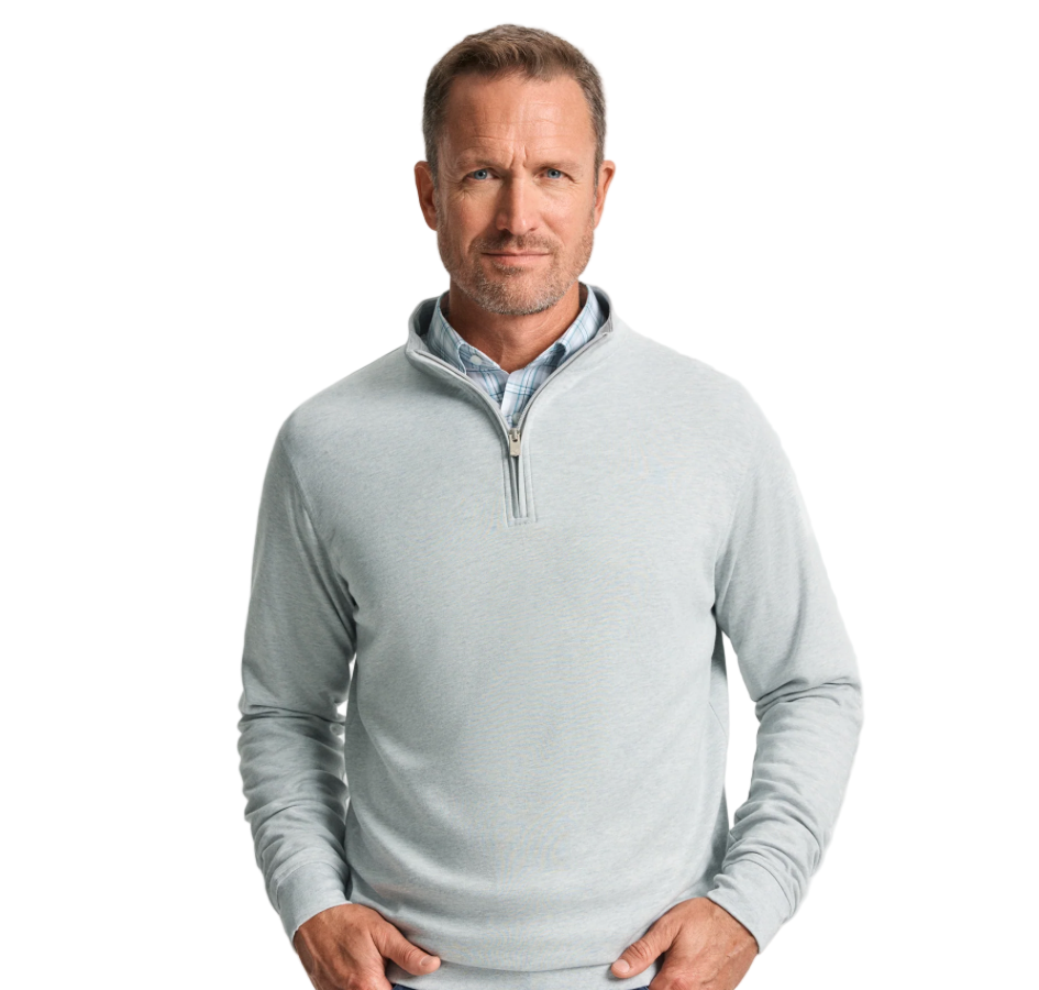 Cotton Modal 1/4 Zip Fog Grey