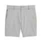 Youth performance shorts in light gray with zip pocket and button closure