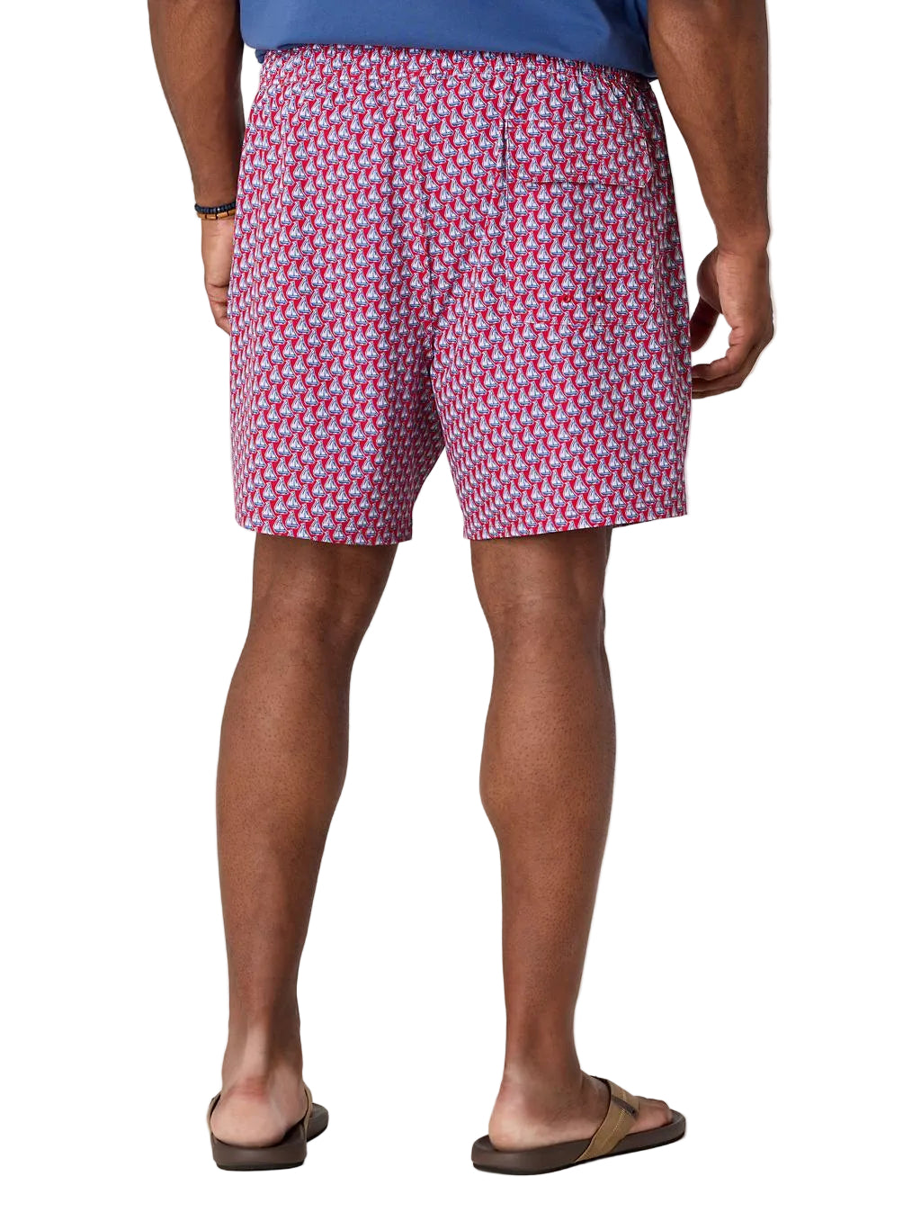 7" Printed Chappy Swim Trunks Sailing Lighthouse Red